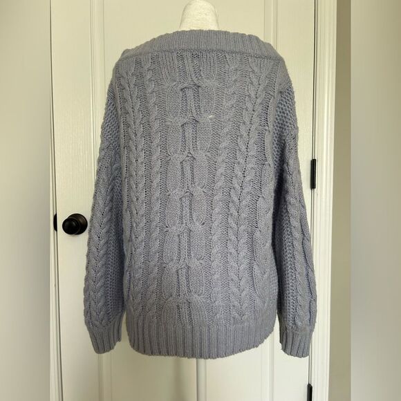 Military Hippie Women’s Lavender Cable Knit Cropped Sweater Estimated Size Large - Picture 3 of 9